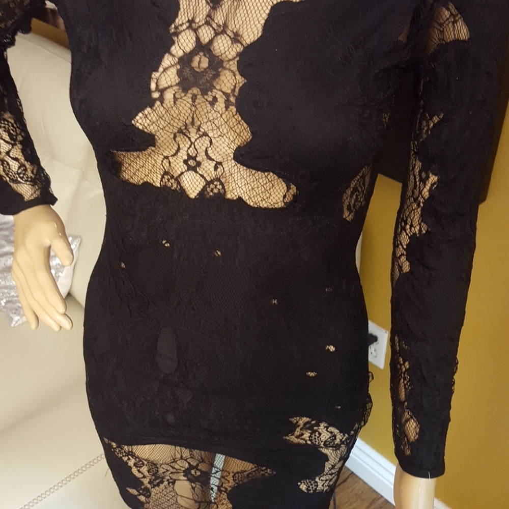 The Vienna Nude Black  Mini Dresses